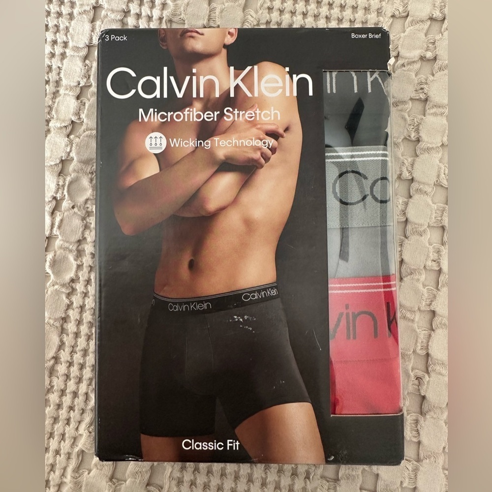 Calvin Klein Men's Microfiber Stretch Boxer Briefs - Black, Gray, Red